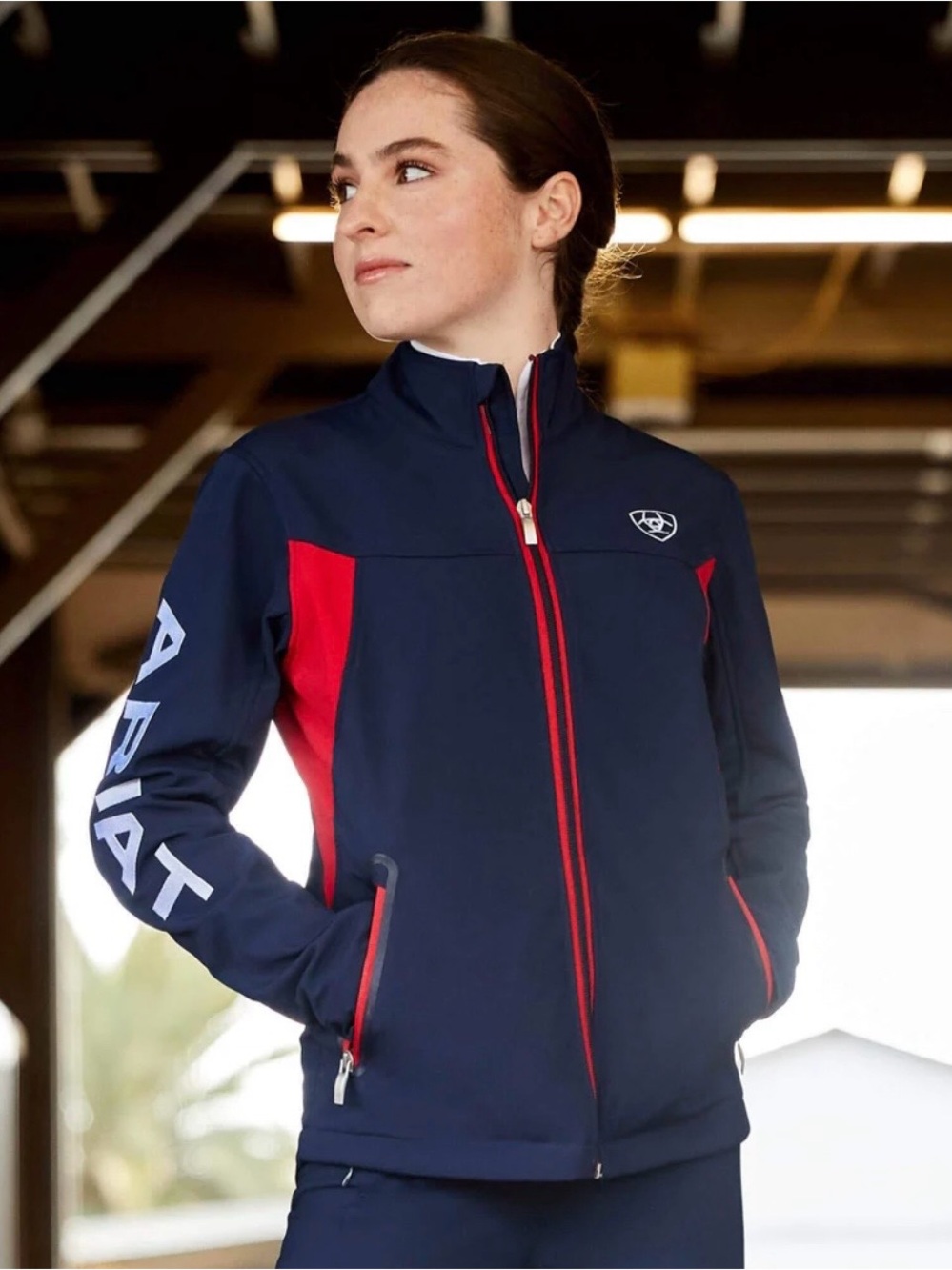NWT Ariat Women's New Team Softshell Equestrian Jacket Cold Series Navy Size XS